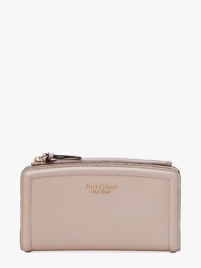 Kate Spade Knott Zip Slim Wallet In Mushroom Cap Taupe
